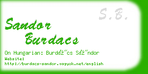 sandor burdacs business card